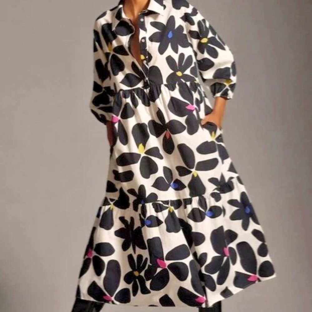 MAEVE BY ANTHROPOLOGIE BETTINA DRESS SIZE LP (LARGE PETITE) LIKE NEW